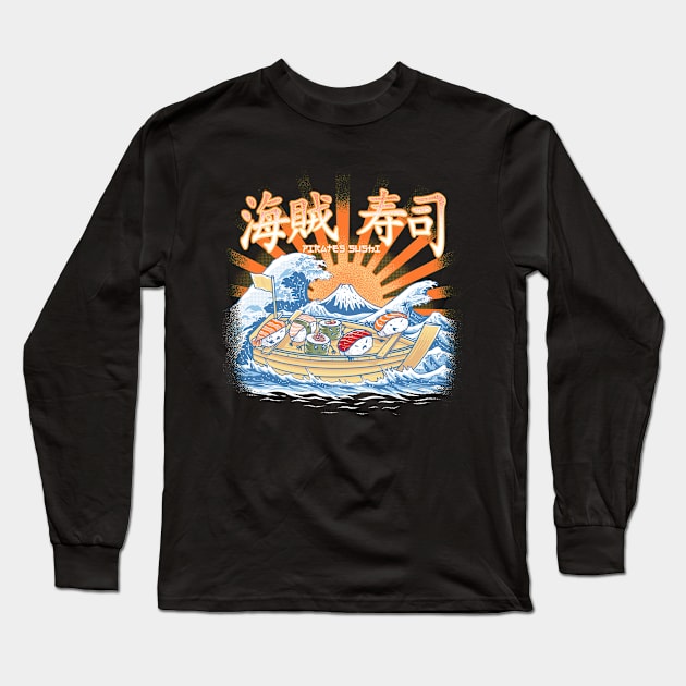 pirates sushi off kanagawa Long Sleeve T-Shirt by polkadothero